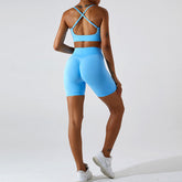 Nahtlose Yoga-Sportunterwäsche mit schnelltrocknender Pfirsich-Hüftheben-Yoga-Shorts